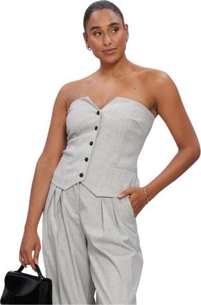 Copenhagen Muse Tops, Dames, Grijs, XL, CMTAILORY-Corsage
