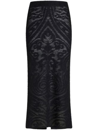 Etro Gebreide midi-rok met jacquard - Zwart