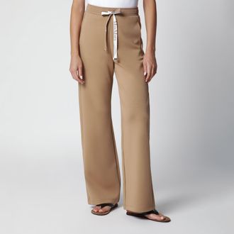 Max Mara Camel Cotton Jersey Trousers