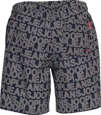 Joop Badeshorts JOOP JEANS Logogram, Herren, Gr. L, N-Gr, schwarz sapphire aop, Web, Obermaterial: 100% Polyester, bedruckt, Badehosen Badeshorts, mit Logo
