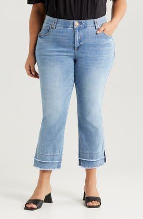 Wit & Wisdom Double Frayed Kick Flare Jeans in Light Blue Artisanal at Nordstrom Rack, Size 22W