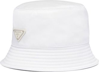 Prada triangle-logo bucket hat - men - Recycled Nylon/Cotton - S - White