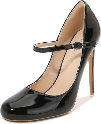 Generic Black,6.5 UK,Womens Ankle Strap Pumps Round Closed Toe High Heel 4.3 inch/11cm Party Stiletto Heels Bridal Wedding Prom Dress Shoes