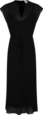 Calvin Klein Abito midi semi trasparente - Nero