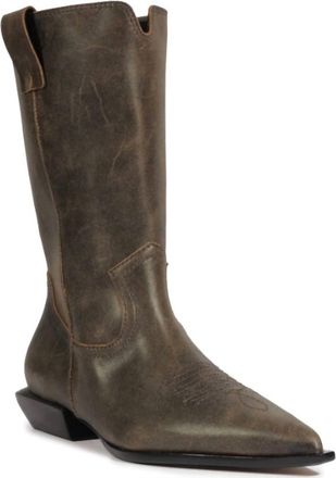Schutz Womens Ashley Pointed Toe Boot In Brown