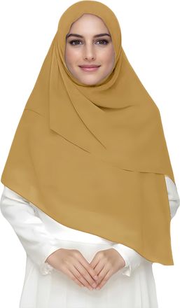 Lina & Lily Premium Chiffon Hijab Head Scarf Shawl Wrap for Muslim Women Square 145 x 145cm (Camel)