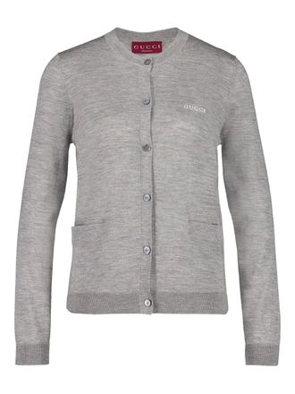 Gucci button-up cardigan - women - Cashmere/Wool - L - Grey