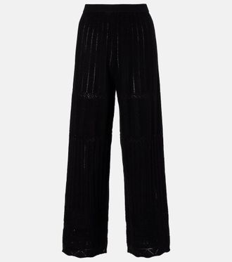 Eres Alliage pointelle wool and cashmere wide-leg pants