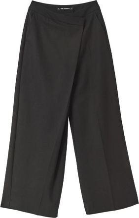 Karl Lagerfeld Wrap Pants - Dames - Wijde Broeken - Zwart - S - Polyester - Broeken