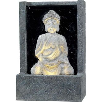 Jardideco Fontana con buddha 14X26XH39CM con 4 led a luce ca