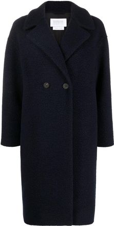 Harris Wharf London bouclé double-breasted coat - women - Wool/Polyamide/Polyester/Other fibres/Polyester/Spandex/Elastane - 42 - Blue