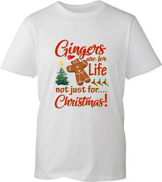 Generic Gingers are for Life Not Just for Christmas T-Shirt Xmas Gingerbread Man Santa Christmas Festive Celebrations Unisex Gift Tee Top (White, 12 Years)