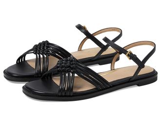Cole Haan Jitney Knot Sandals Womens Sandals Black Leather : 10 B - Medium