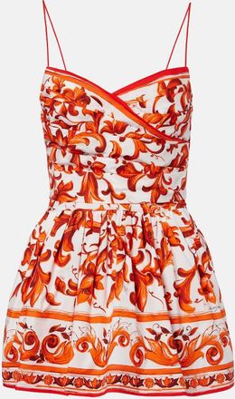 Dolce & Gabbana Majolica printed cotton poplin minidress