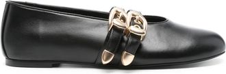 Stuart Weitzman Ballerine con doppia fibbia - Nero