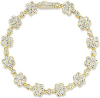 Glaze Jewelry 14K Over Silver Cz Bracelet