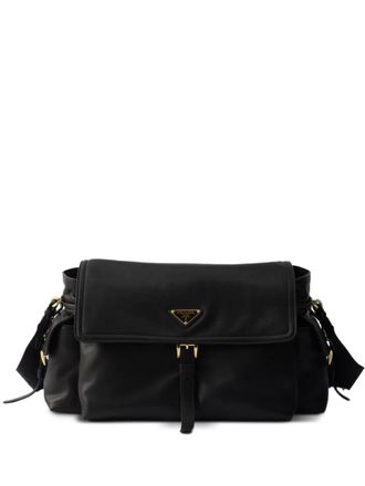 Prada large Explore leather shoulder bag - Black