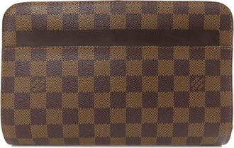 Louis Vuitton Brown Damier Canvas Clutch Bag (Pre-Owned)
