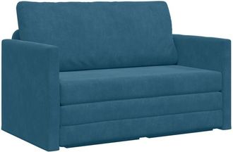 vidaXL Sofa Bed Blue 124 x 204 x 61 cm Velvet Vidaxl