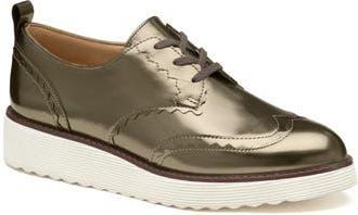 Johnston & Murphy Mitzi Wedge Metallic Derby in Bronze Metallic Sheepskin at Nordstrom Rack, Size 6.5