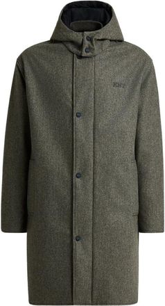 Kiton Wollen overjas met capuchon - Heren - Mantel - Grijs - L - Wol - Jassen