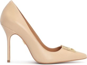 Kazar Leren pumps met metalen versiering - Dames - Pumps - Beige - 36 1/2 EU - Leer - Schoenen