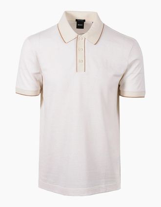 HUGO BOSS Mens BOSS BLACK PARLAY 81 POLO SHIRT WHITE - Size: 38