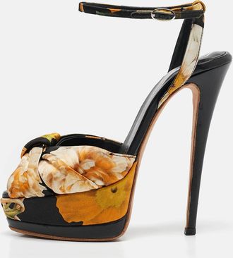 Giuseppe Zanotti Multicolor Satin Ankle Strap Sandals