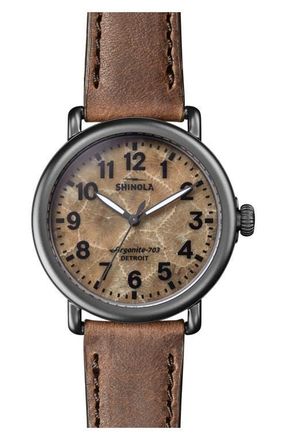 Shinola Runwell Petoskey Leather Strap Watch, 41mm at Nordstrom