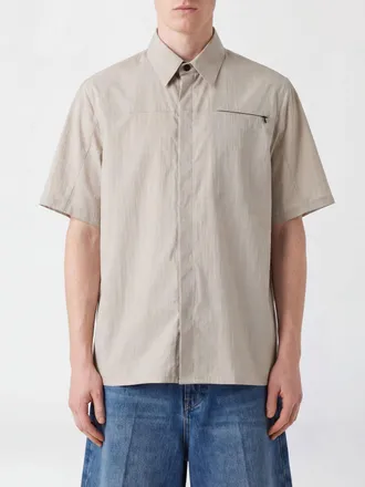 Msgm Camicia bowling da uomo in cotone con collo francese e maniche corte