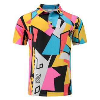 Generic WINWUQB Mens Polo Shirts Short Sleeve Regular-Fit Golf T-Shirts Gradient Contrasting Colours Polos Breathable Casual Work Sports Tops ( -1-Yellow,3XL)