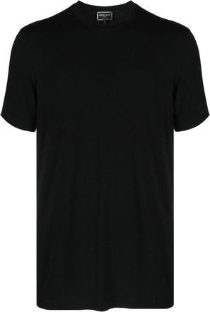 Giorgio Armani crew-neck short-sleeve T-shirt - men - Viscose/Spandex/Elastane - 56 - Black