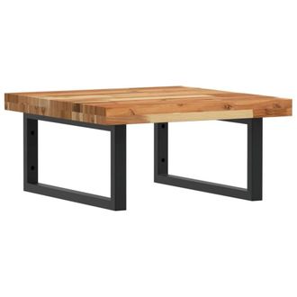 Berkfield Home Basin Shelf Wall Mounted Steel & Solid Wood Acacia in Brown