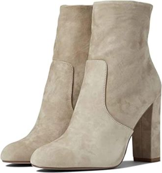 Steve Madden Womens Steve Madden Editor Boots Sand Suede Block Heel Bootie HTAT388