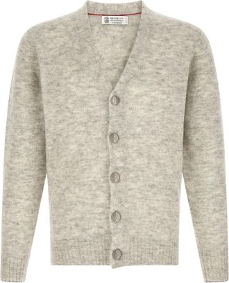 Brunello Cucinelli Grey V Neck Cardigan