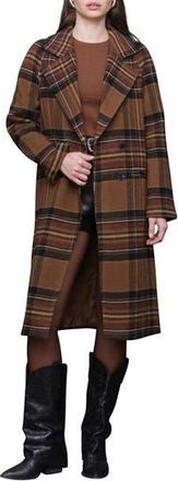 Avec Les Filles Walker Raglan Coat in Black-Brown Plaid at Nordstrom Rack, Size Small