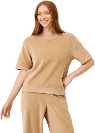Pact Organic Cotton Pure Velour Sweatshirt Tee in Sesame at Nordstrom, Size Medium