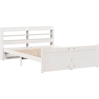 vidaXL Vidaxl - Estructura De Cama Con Cabecero Sin Colch&oacute;n Blanco 120x200 Cm
