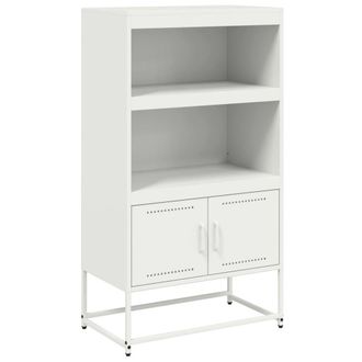 Berkfield Home Highboard White 68.5x38.5x123.5 cm Steel