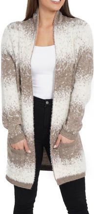 Love Token Dylan Open Front Cardigan In Beige