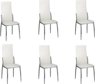 vidaXL Vidaxl - Sillas De Comedor 6 Uds Cuero Sint&eacute;tico Blanco