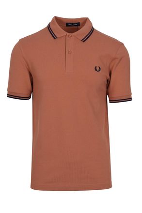 Fred Perry Twin Tipped Poloshirt Licht Rust/Frans Marineblauw