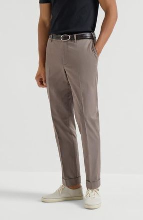 Brunello Cucinelli Comfort gabardine trousers in Hazelnut at Nordstrom, Size 54 It