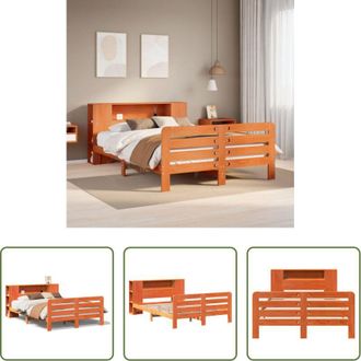 vidaXL Testiera per letto - Letto senza Materasso Marrone Cera 140x190 cm in Legno di Pino