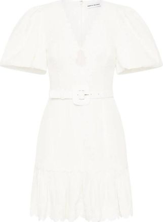 Rebecca Vallance Kahlia Mini Jurk - Dames - Korte kleedjes - Wit - 2XS - Katoen - Kleedjes