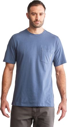 Timberland Mens Base Plate Blended Short-Sleeve T-Shirt Work Utility, Vintage Indigo, XL