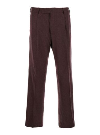 Pantaloni Torino Bordeaux Pants With High Waist And Pences On The Front In Wool Blend Stretch Man