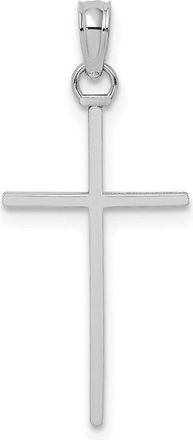 Diamond2Deal 14K Gold 3-D and Polished Stick Cross Charm Pendant