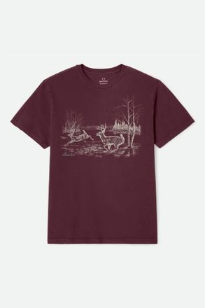 Brixton Mens Gallop Tee In Port Worn Wash