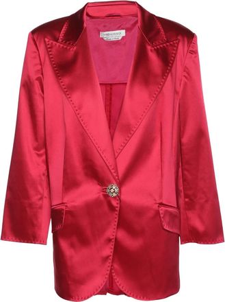 Marina Rinaldi Blazer monopetto in raso - Rosso